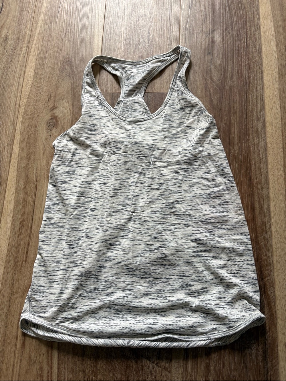 lululemon athletica Heathered Cream and Gray Racerback Tank